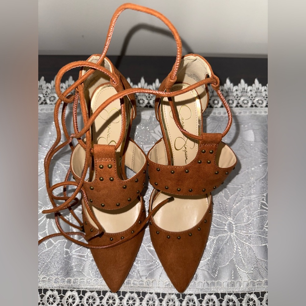 Jessica Simpson Brown Suede Lace-Up Women's Shoes